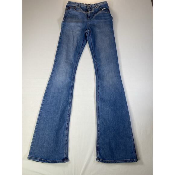 ASOS Jeans Women's 28x36 Tall Blue Light Wash High Rise Flare Jeans - Picture 1 of 10